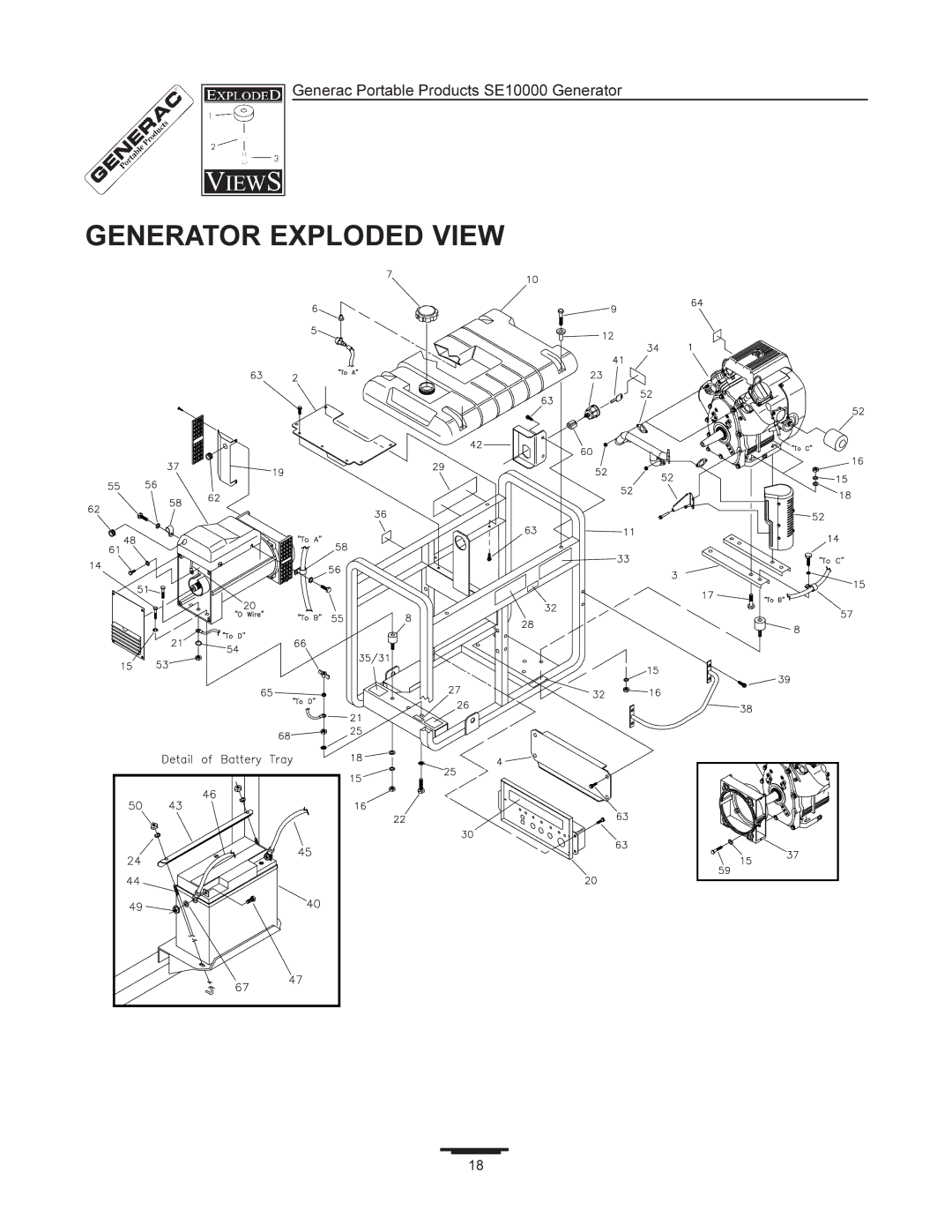 Generac SE10000 manual Generator Exploded View 