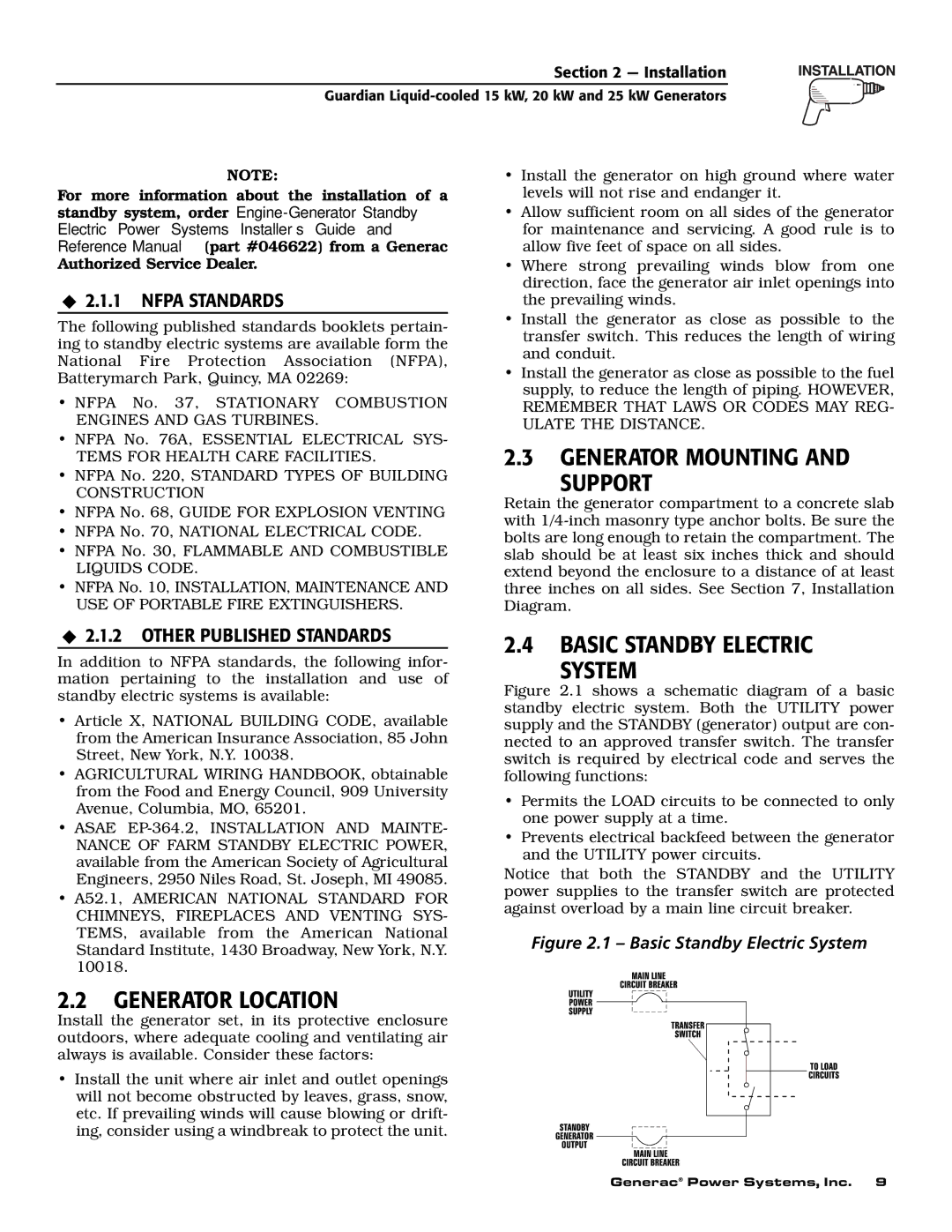 Generac 0047210, 0047220, 0047230, 0047240, 0047250, 0047251, 0047252, 0047253, 0047260 Generator Mounting Support 