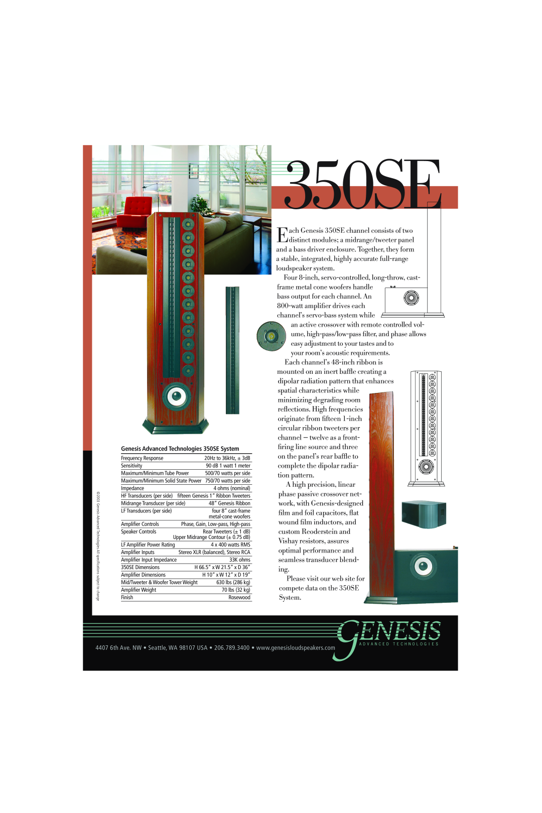 Genesis Advanced Technologies 350SE manual 