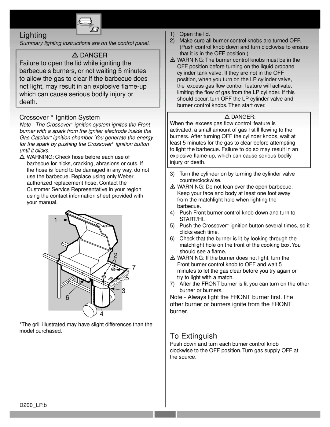 Genesis Advanced Technologies 55274 manual Operating Instructions, Lighting, To Extinguish 