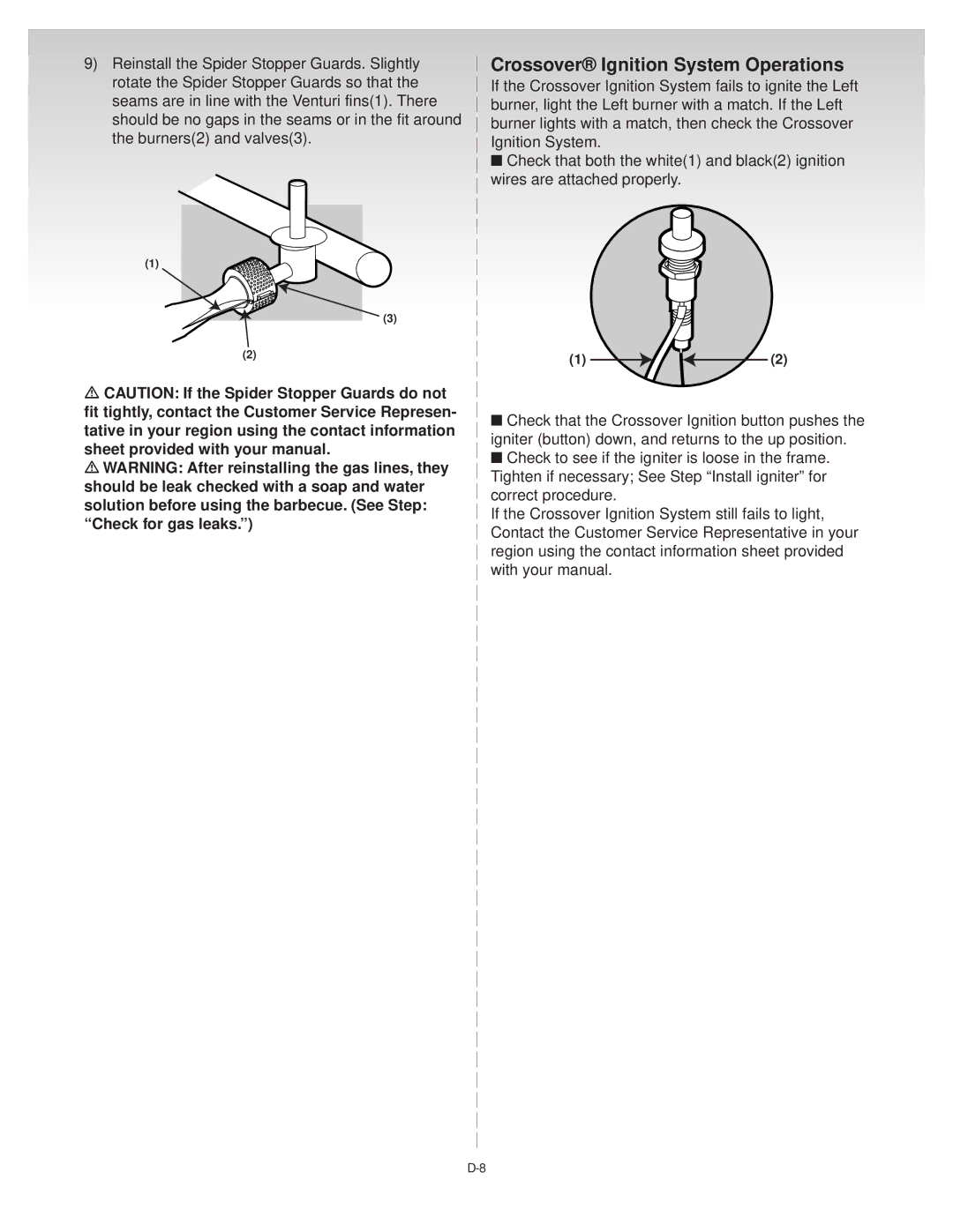 Genesis Advanced Technologies Gas Grill manual Crossover Ignition System Operations 