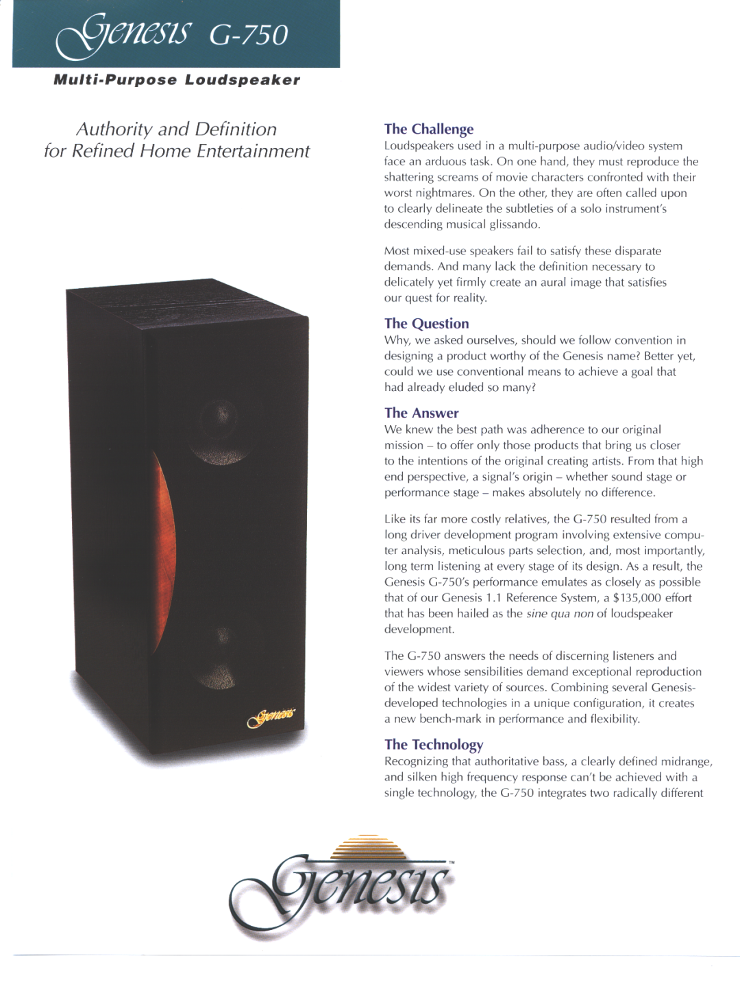 Genesis Advanced Technologies Gen 750 manual 