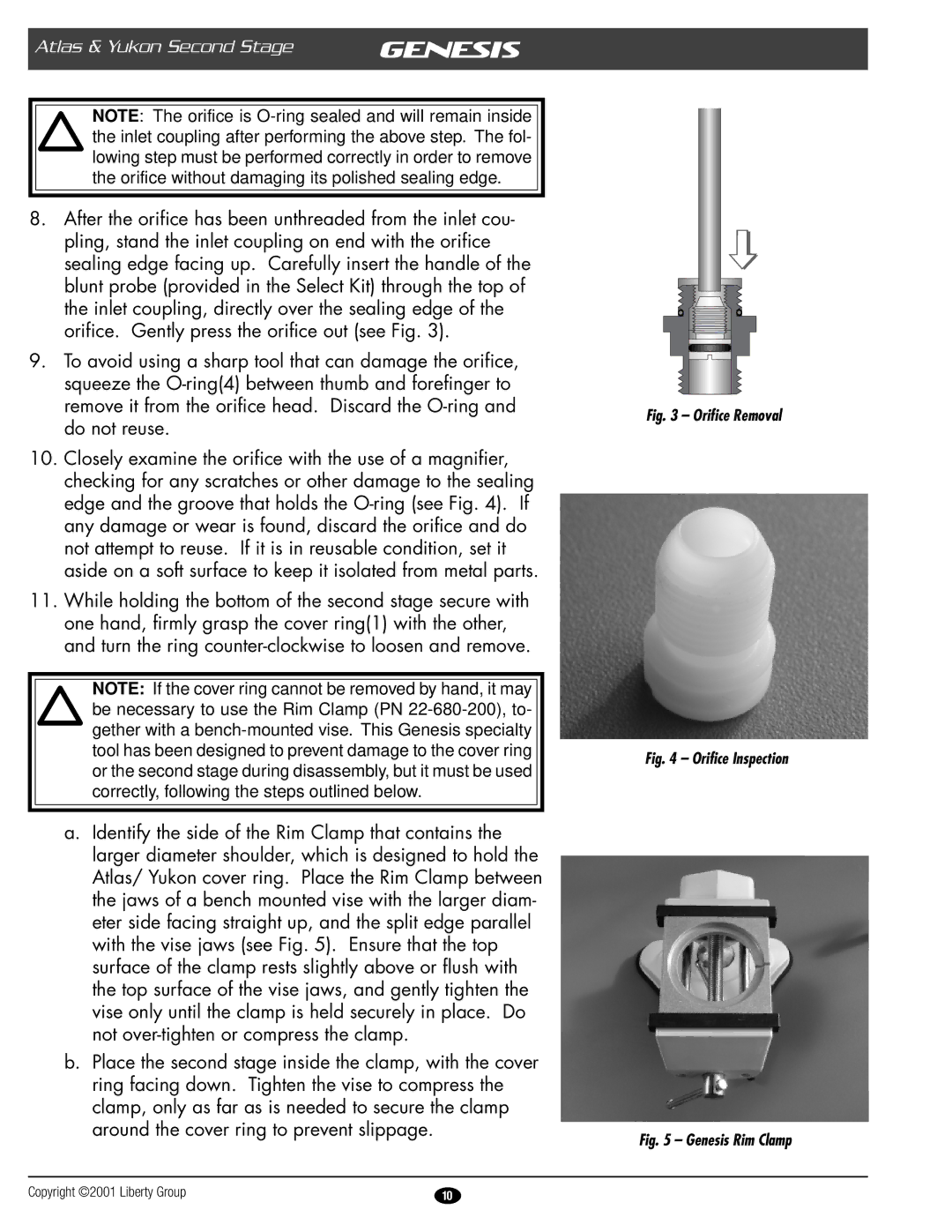 Genesis Advanced Technologies GRXXX & manual Orifice Removal 