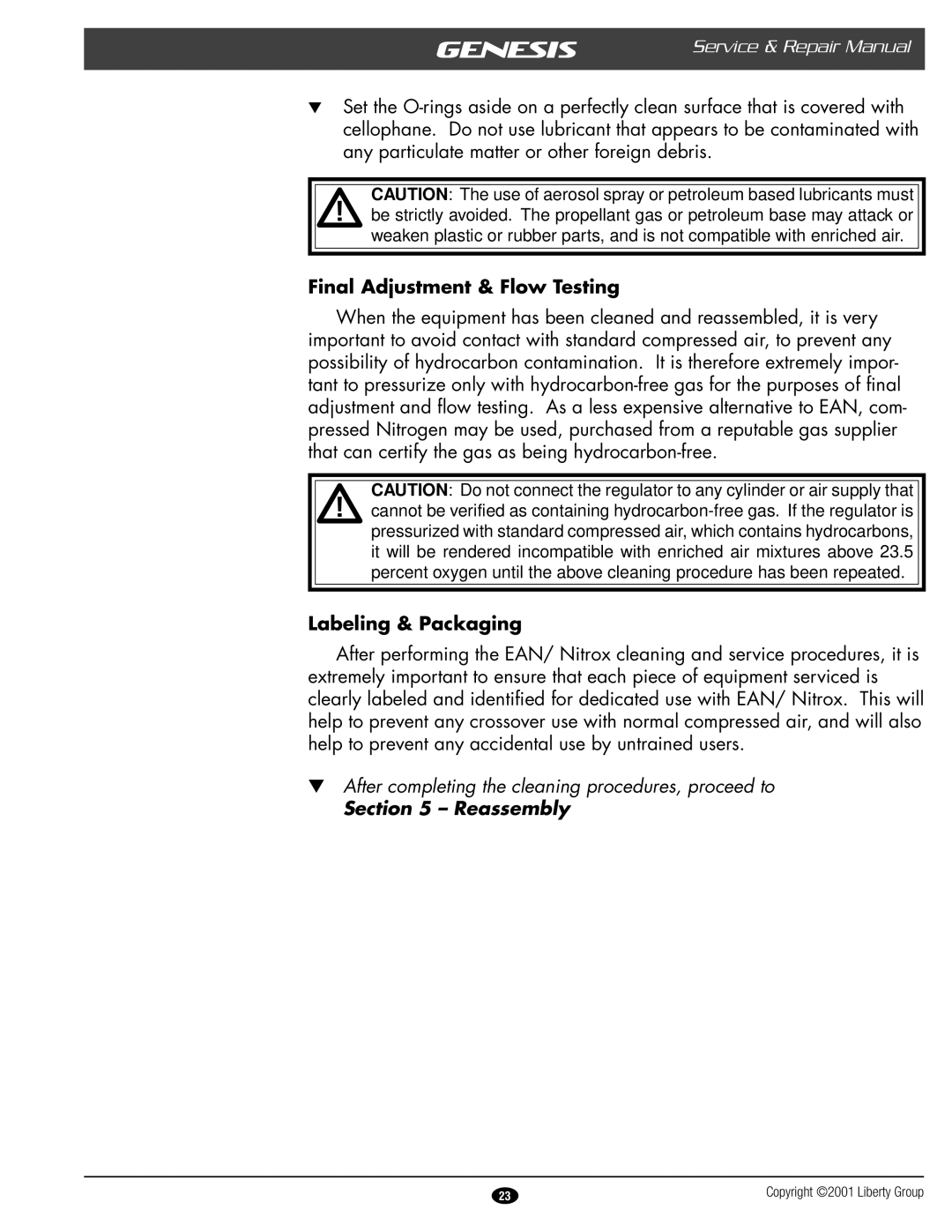 Genesis Advanced Technologies GRXXX & manual Final Adjustment & Flow Testing, Labeling & Packaging 