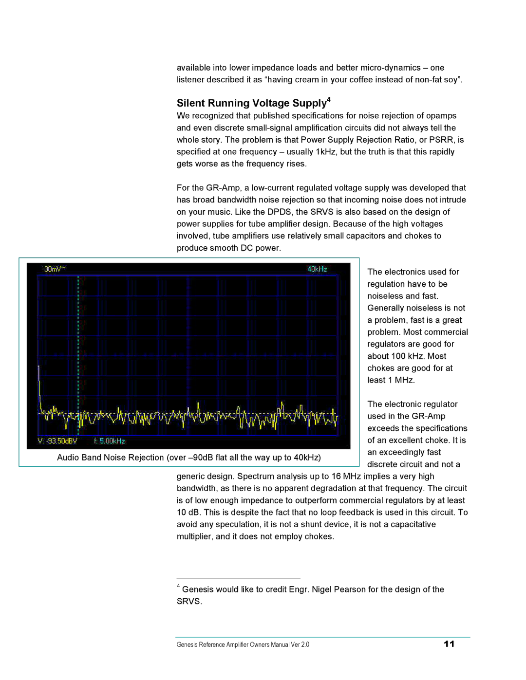 Genesis Advanced Technologies None owner manual Silent Running Voltage Supply4 