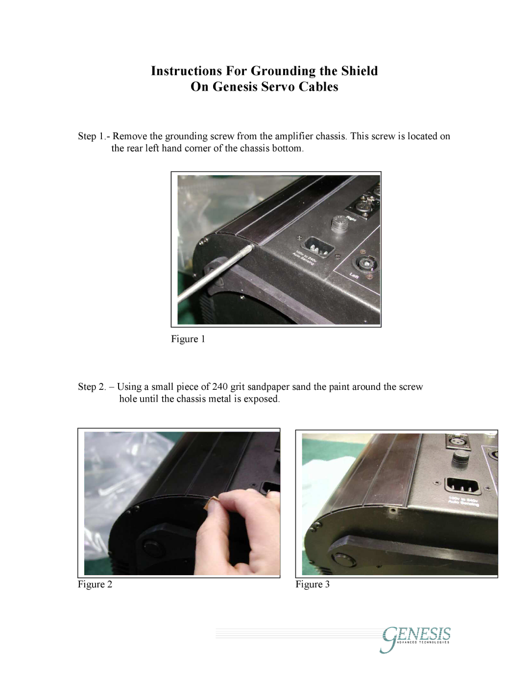 Genesis Advanced Technologies Servo/Bass owner manual 