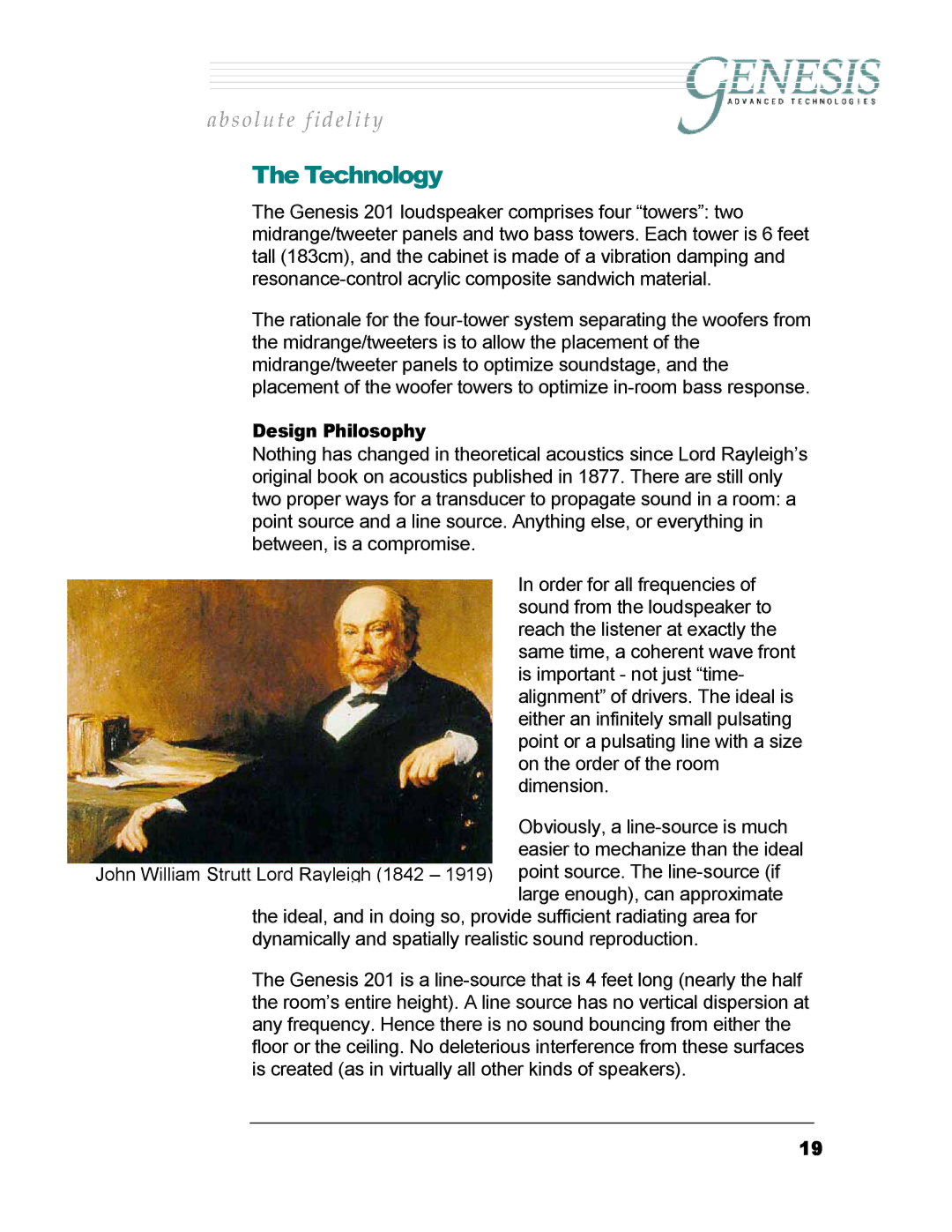 Genesis I.C.E 201 owner manual Technology, Design Philosophy 