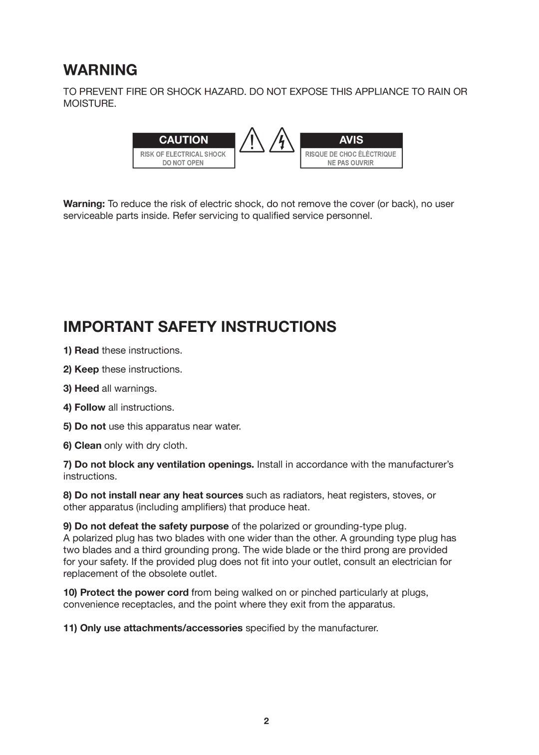 Geneva Lab XL manual Important Safety Instructions 