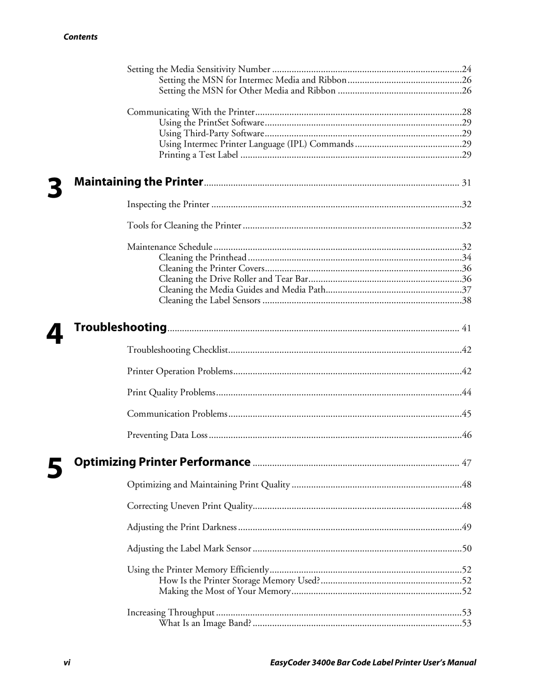 Genicom 3400e user manual Maintaining the Printer 