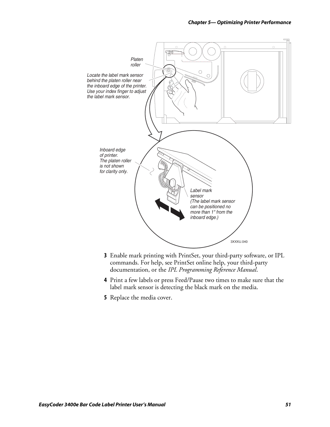 Genicom 3400e user manual Platen roller 