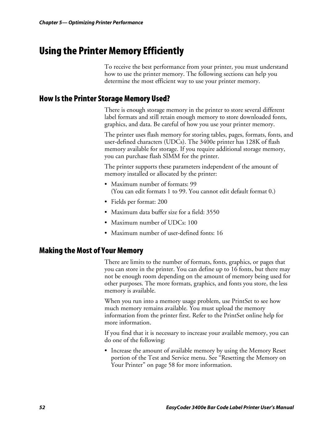 Genicom 3400e user manual Using the Printer Memory Efficiently, How Is the Printer Storage Memory Used? 