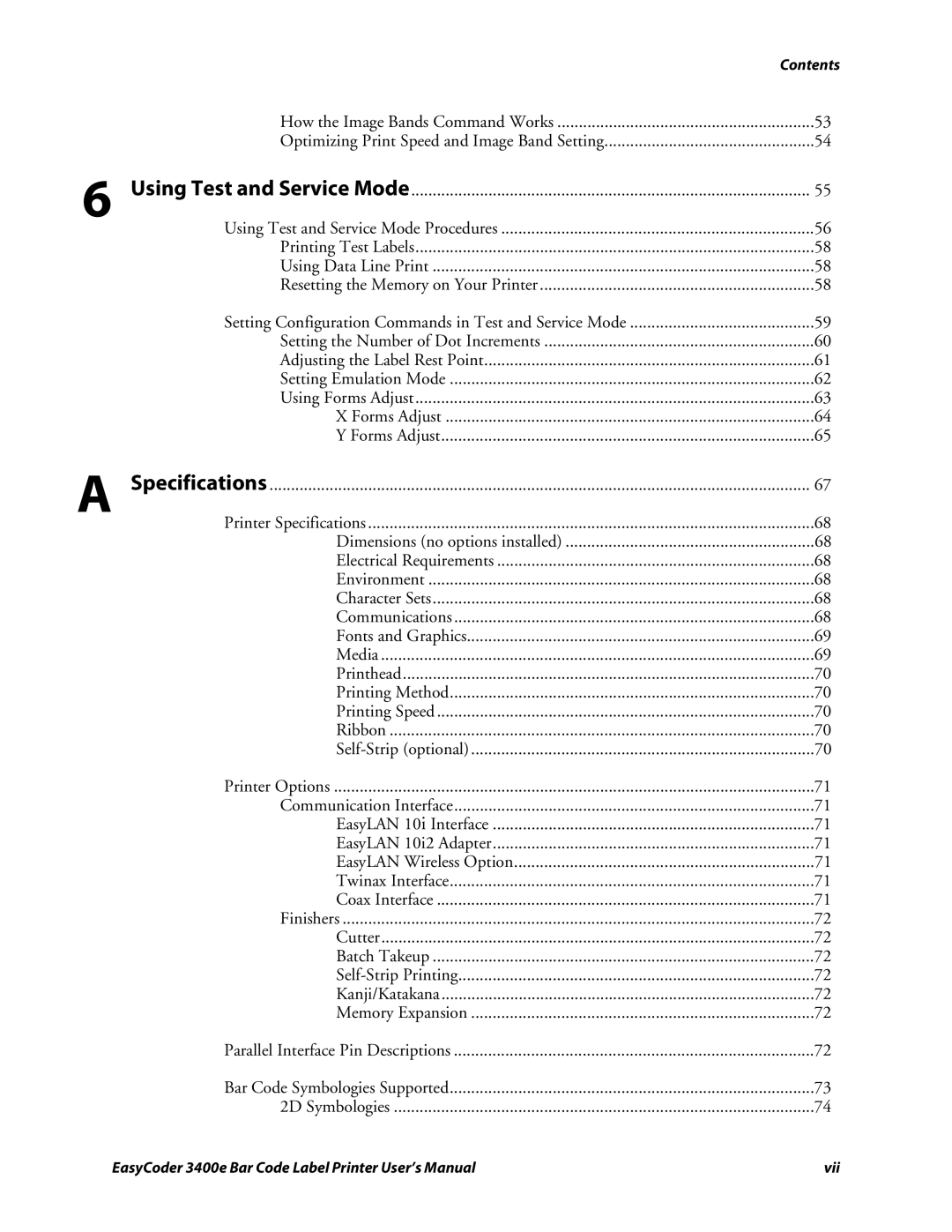 Genicom 3400e user manual Using Test and Service Mode 