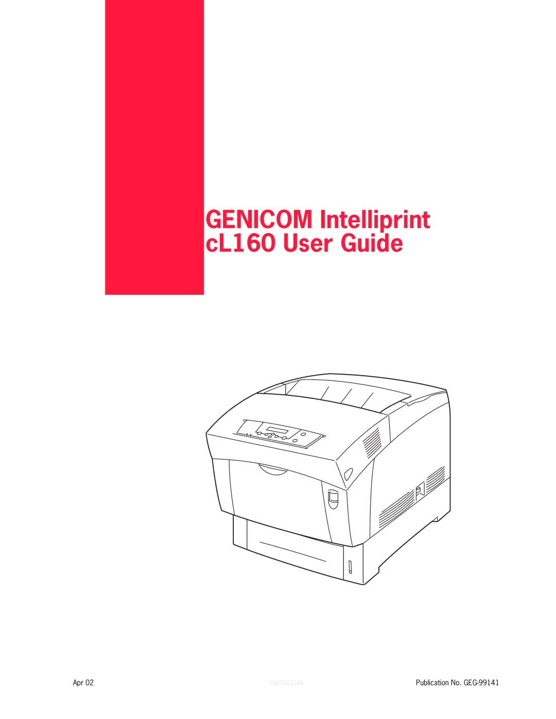 Genicom manual Genicom Intelliprint cL160 User Guide 