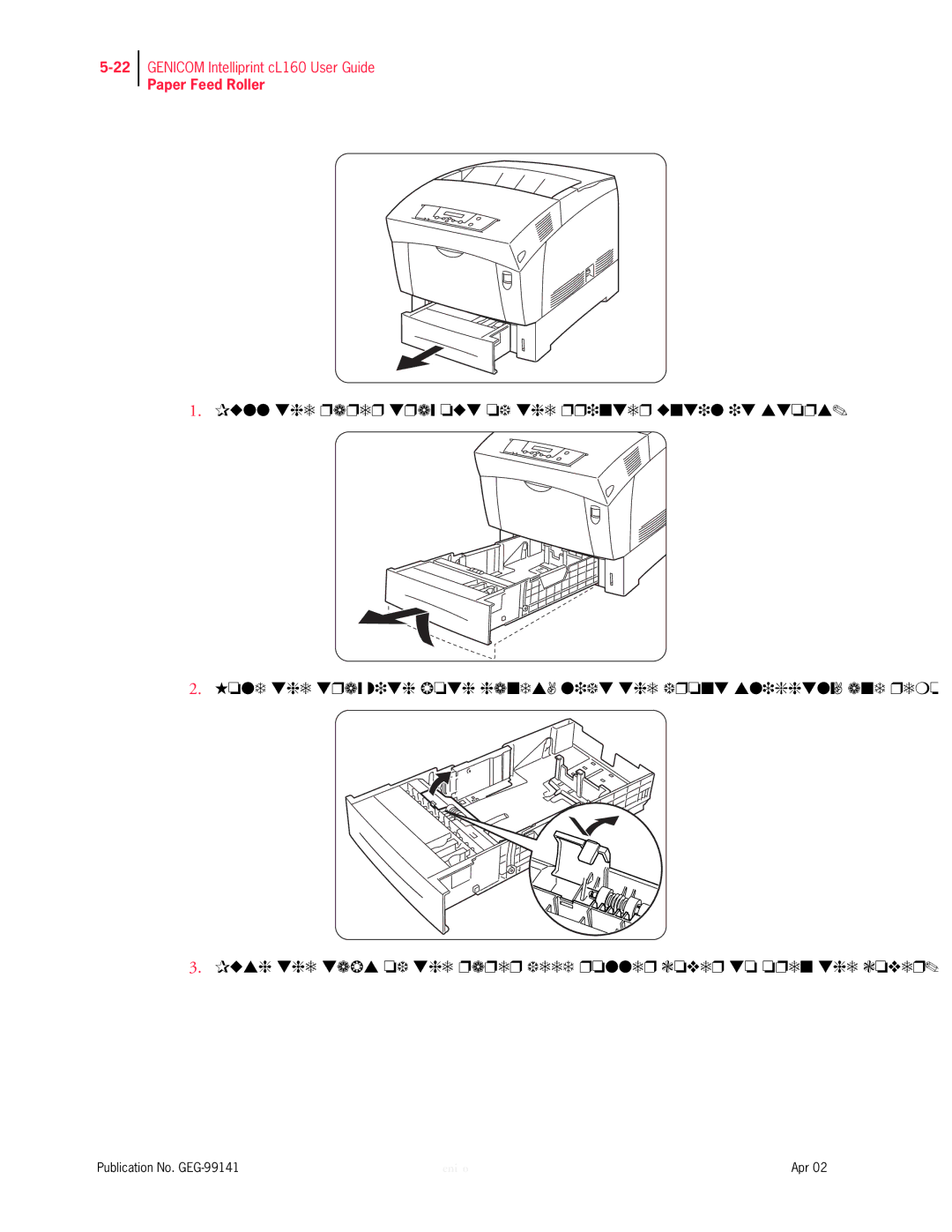 Genicom cL160 manual Paper Feed Roller 