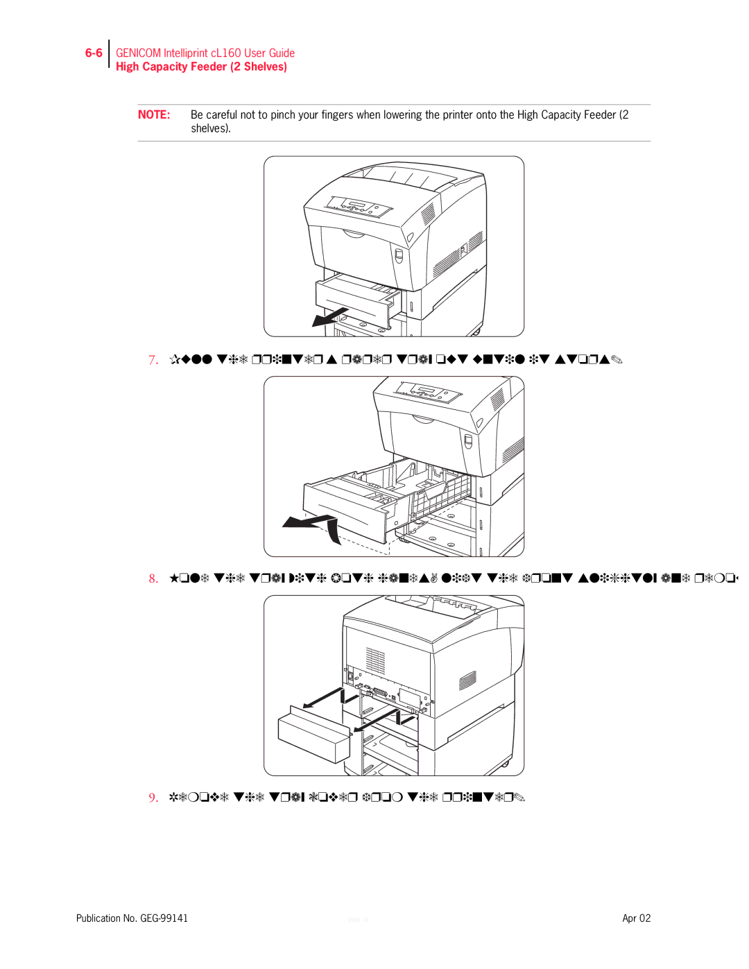 Genicom cL160 manual High Capacity Feeder 2 Shelves 