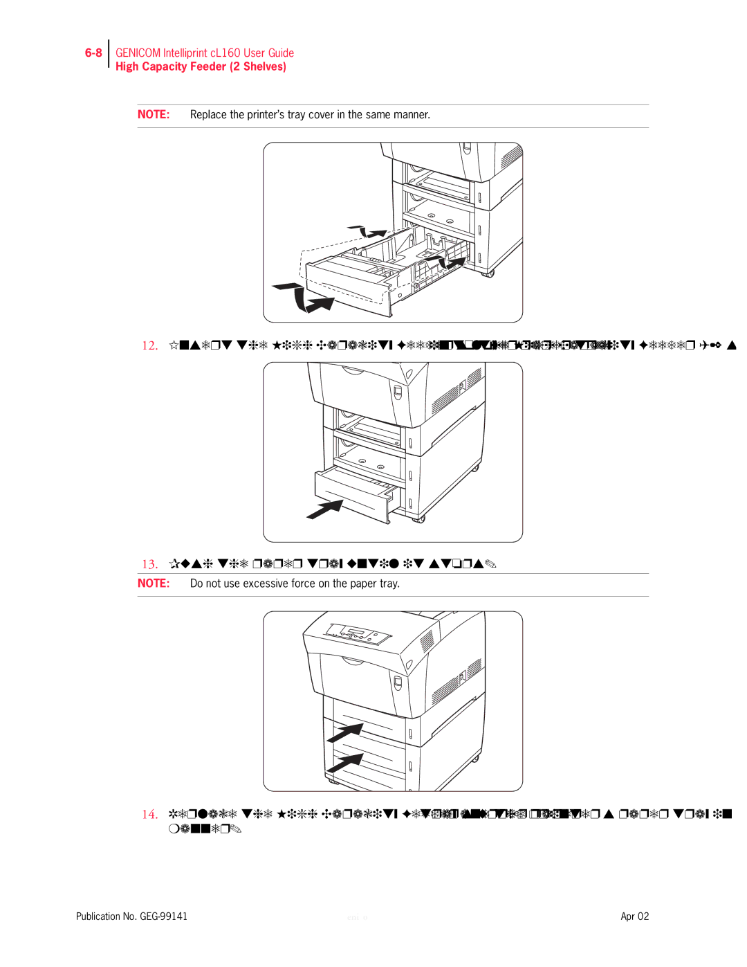 Genicom cL160 manual High Capacity Feeder 2 Shelves 