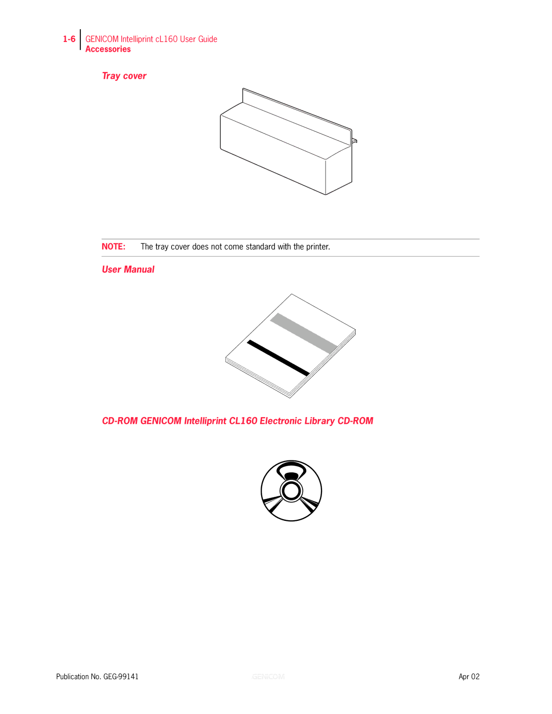 Genicom cL160 manual Accessories 