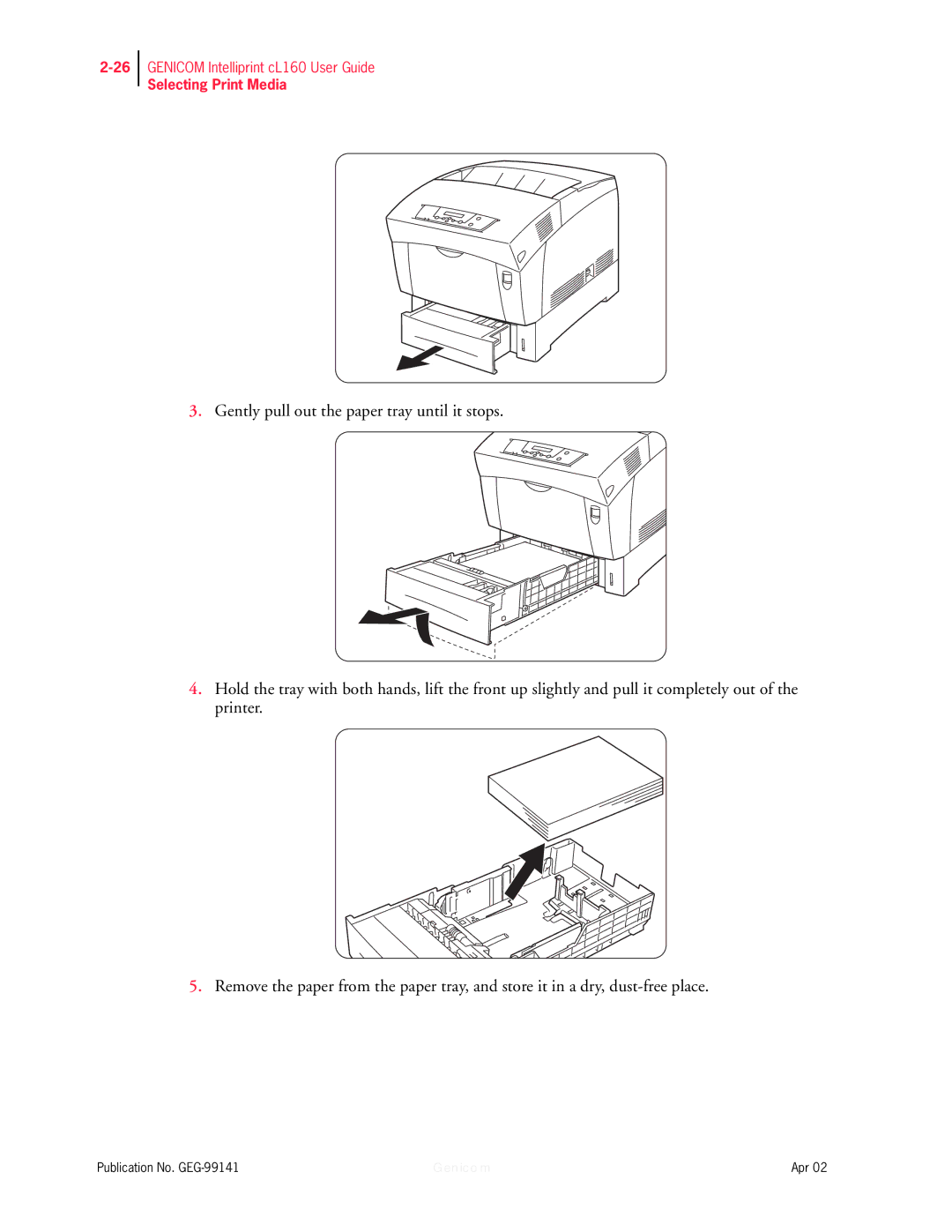 Genicom cL160 manual Selecting Print Media 