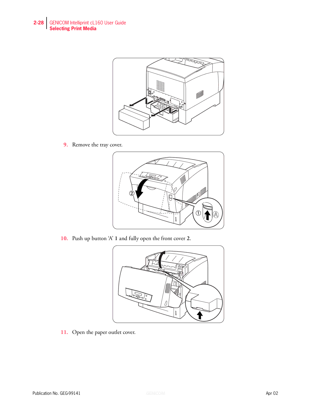 Genicom cL160 manual Selecting Print Media 