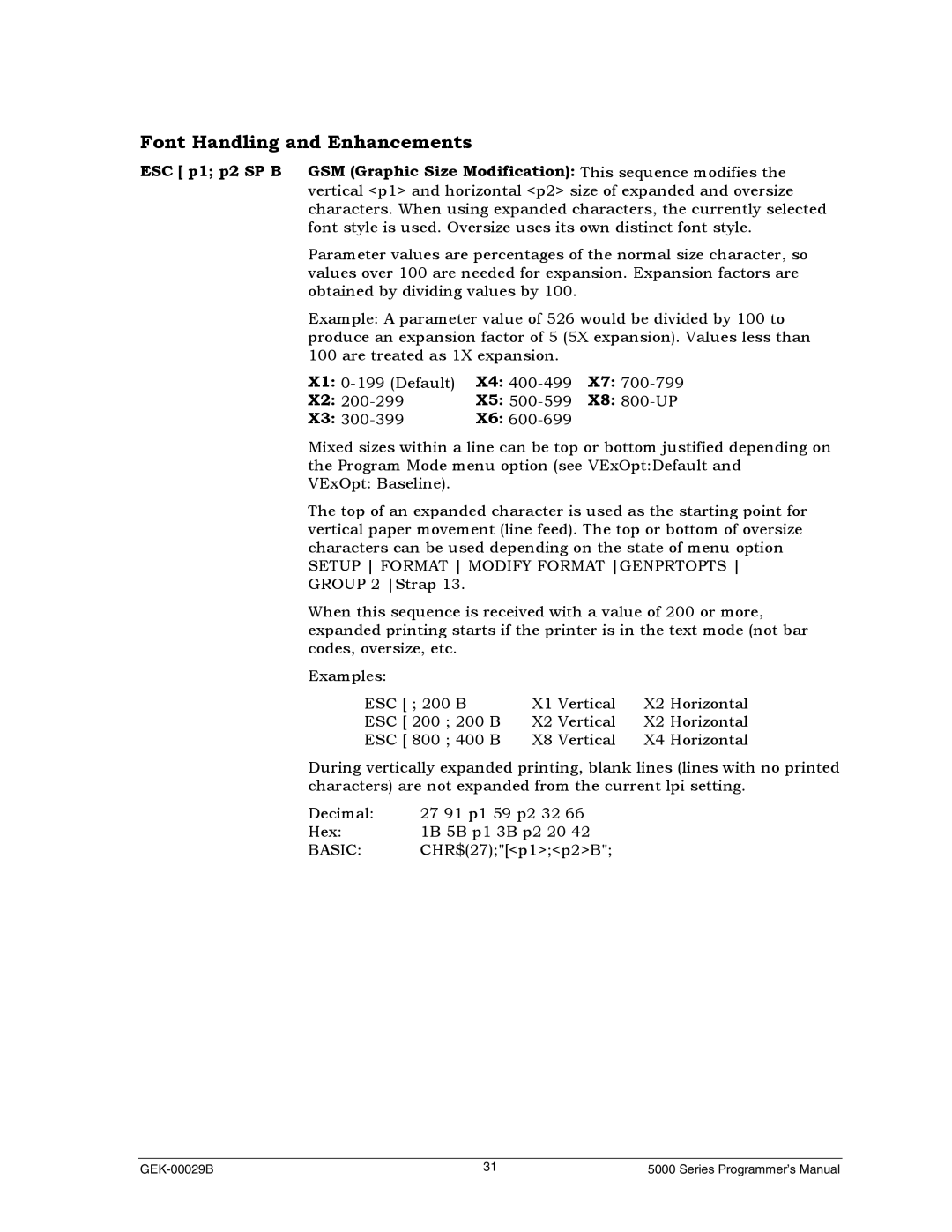 Genicom GEK 00031B manual Font Handling and Enhancements 