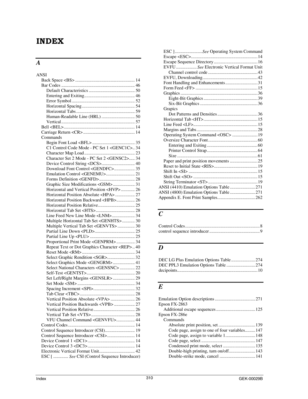 Genicom GEK 00031B manual Index 