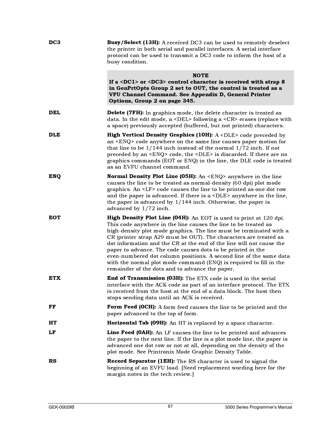 Genicom GEK 00031B manual Del, Dle, Enq, Eot, Etx 