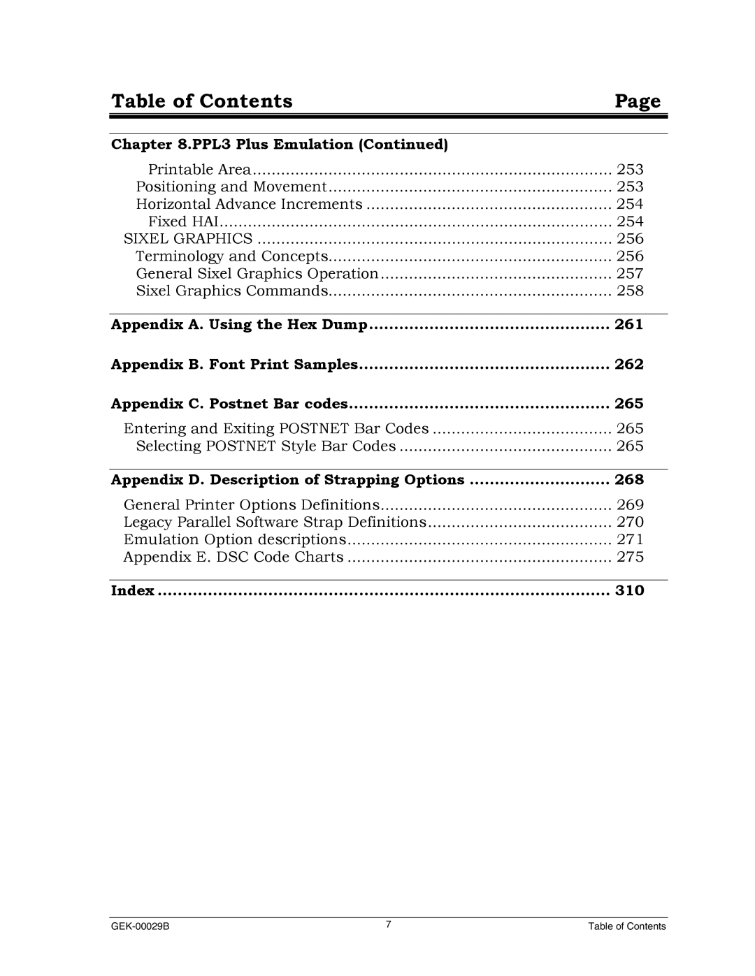 Genicom GEK 00031B manual PPL3 Plus Emulation, Appendix D. Description of Strapping Options 268, Index 310 