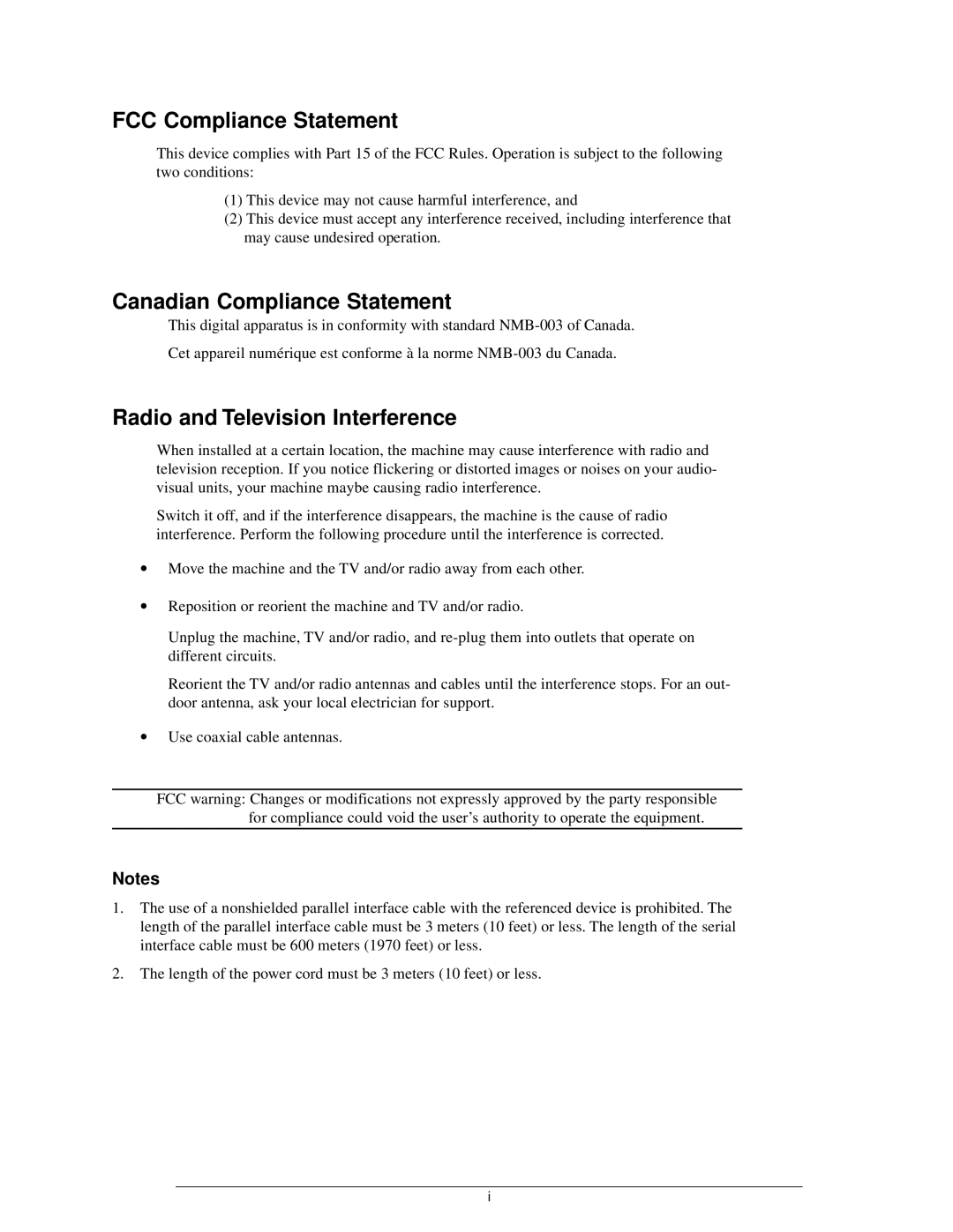 Genicom LA36 manual FCC Compliance Statement 