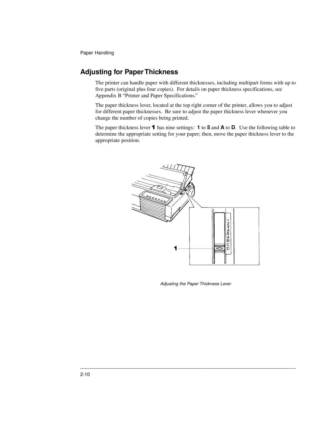 Genicom LA36 manual Adjusting for Paper Thickness 