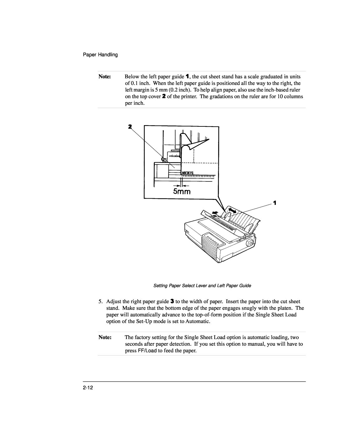 Genicom LA36 manual Setting Paper Select Lever and Left Paper Guide 