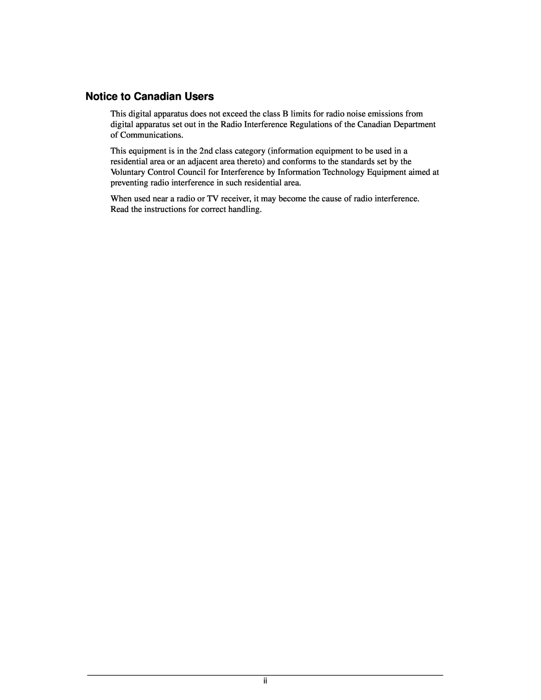 Genicom LA36 manual Notice to Canadian Users 
