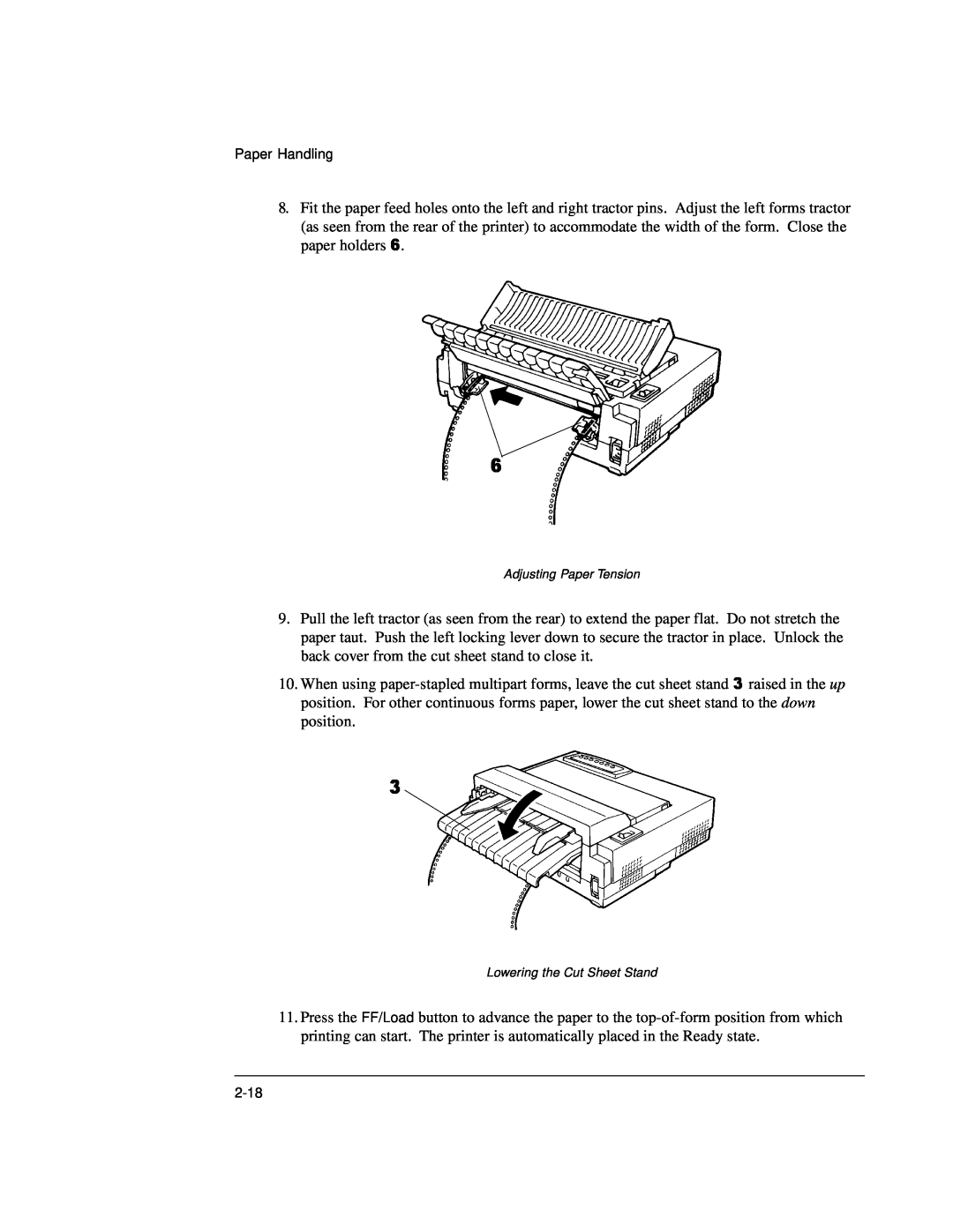 Genicom LA36 manual Adjusting Paper Tension, Lowering the Cut Sheet Stand 