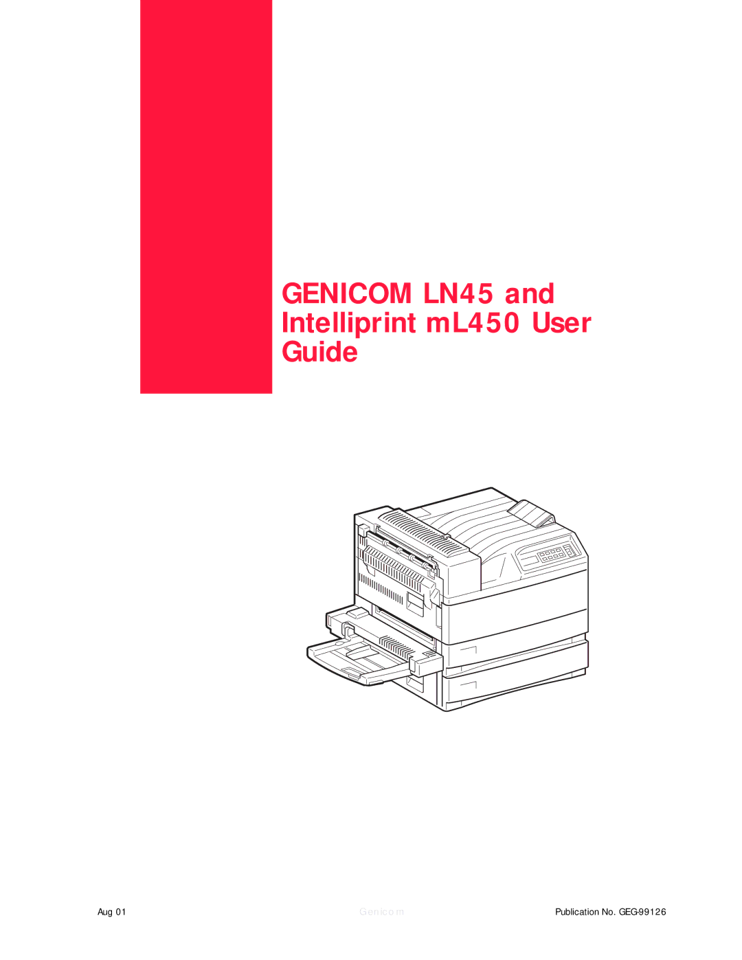 Genicom ML450 manual Genicom LN45 Intelliprint mL450 User Guide 