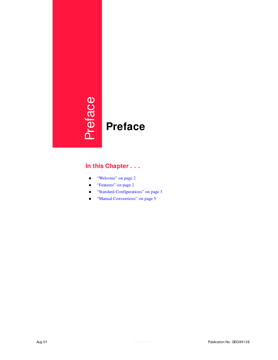 Genicom LN45, ML450 manual Preface 