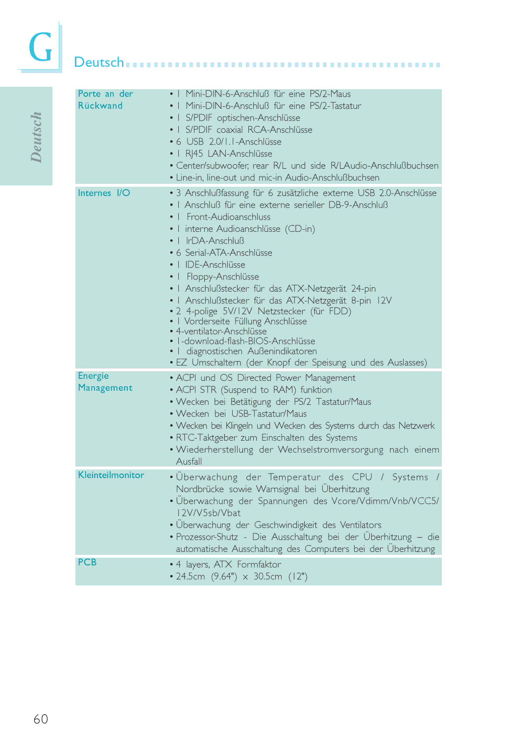 Genicom P45 user manual Für Eine PS/2-Maus 