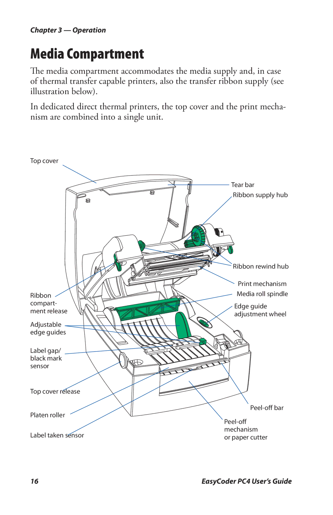 Genicom PC4 manual Media Compartment 