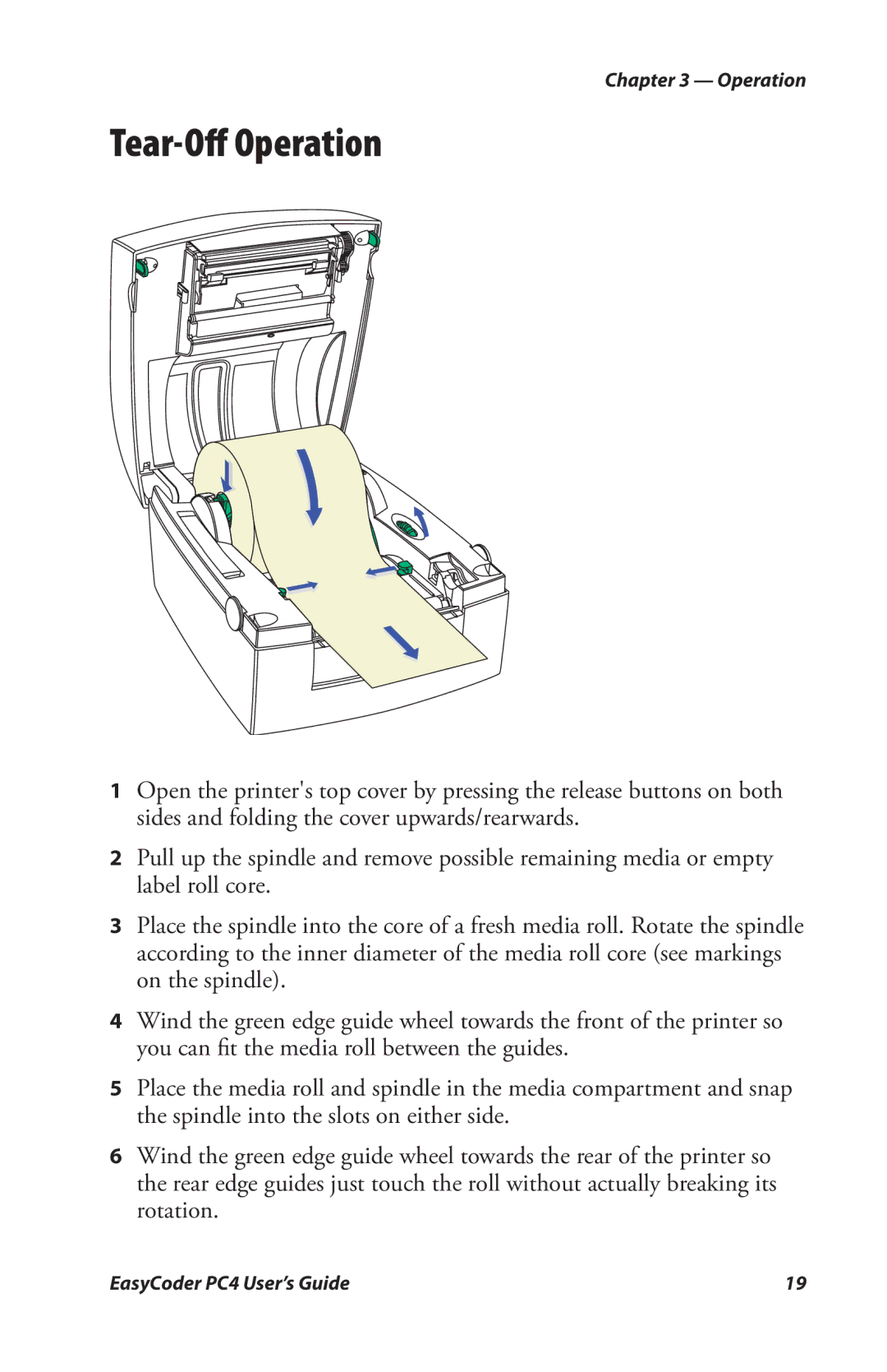 Genicom PC4 manual Tear-Oﬀ Operation 