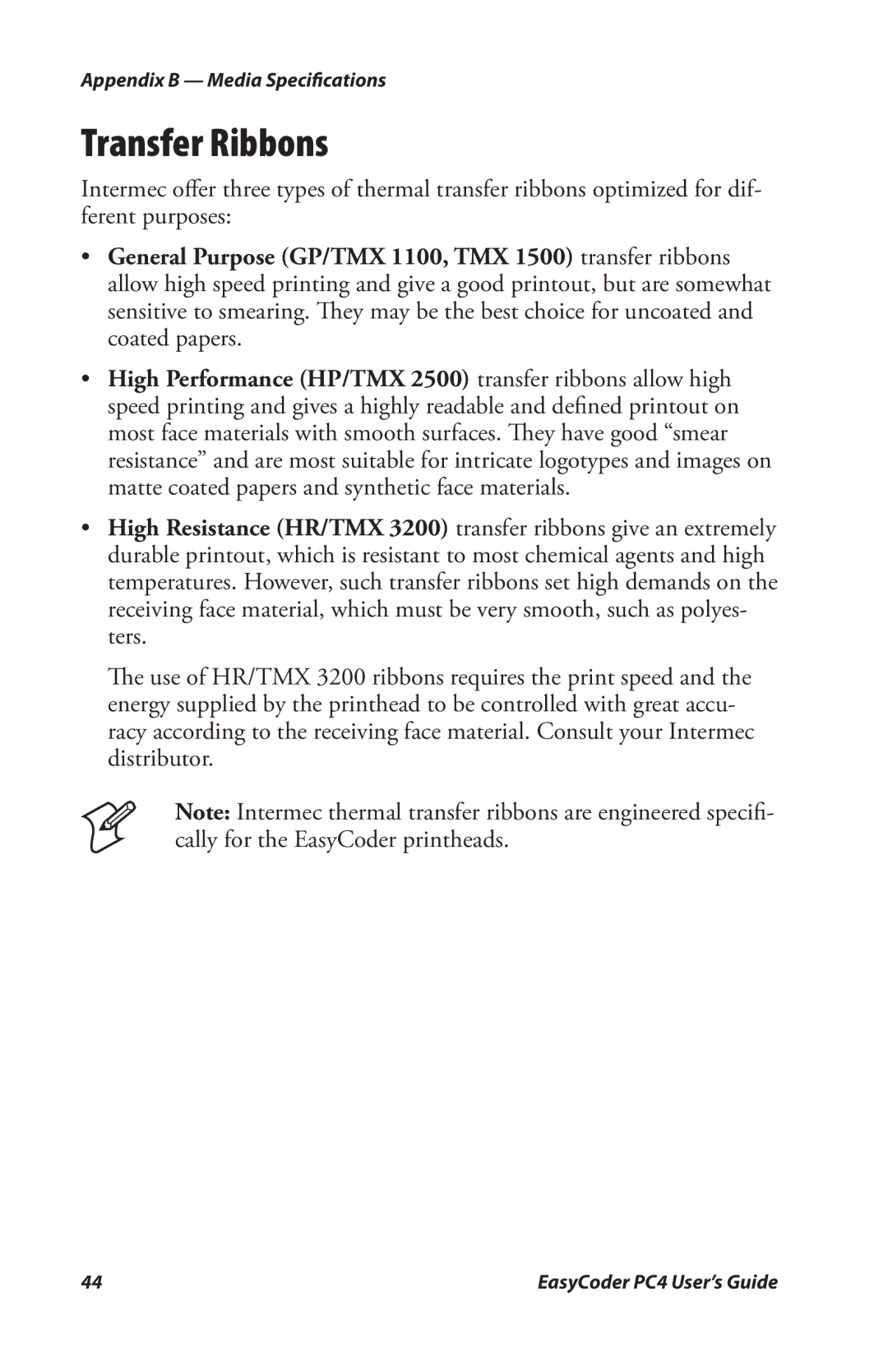 Genicom PC4 manual Transfer Ribbons 