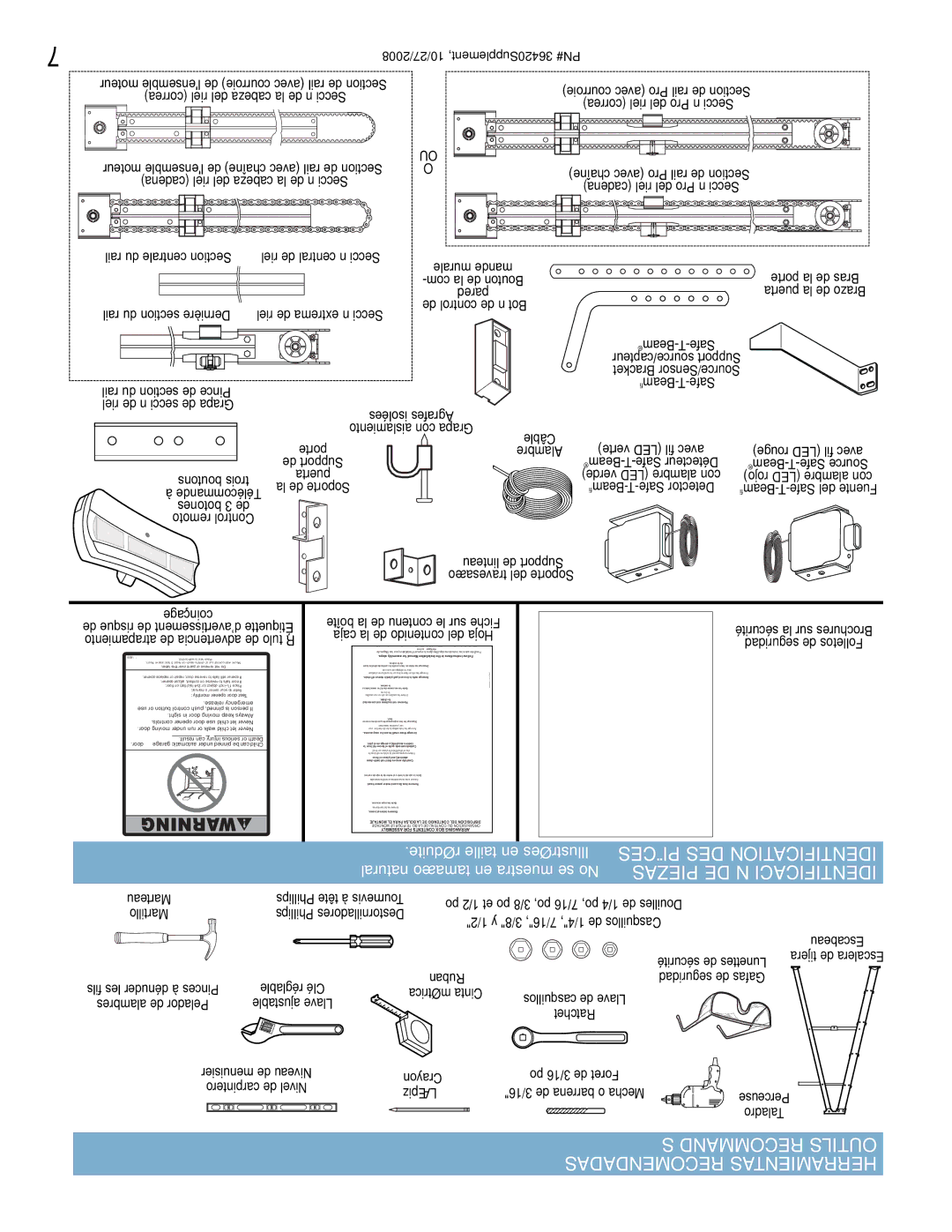 Genie 1042 manual Recommandés Outils Recomendadas Herramientas 