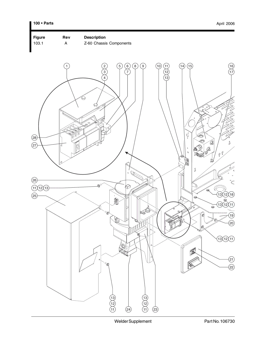 Genie 106730 service manual Chassis Components 