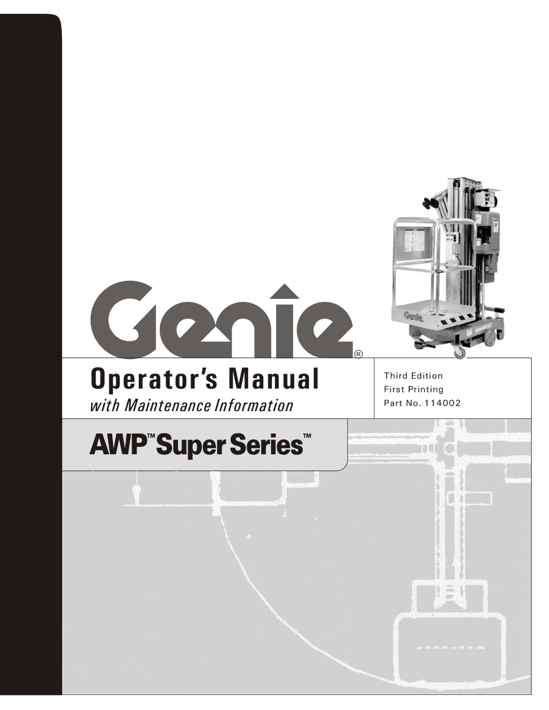 Genie 114002 manual Operator’s Manual 