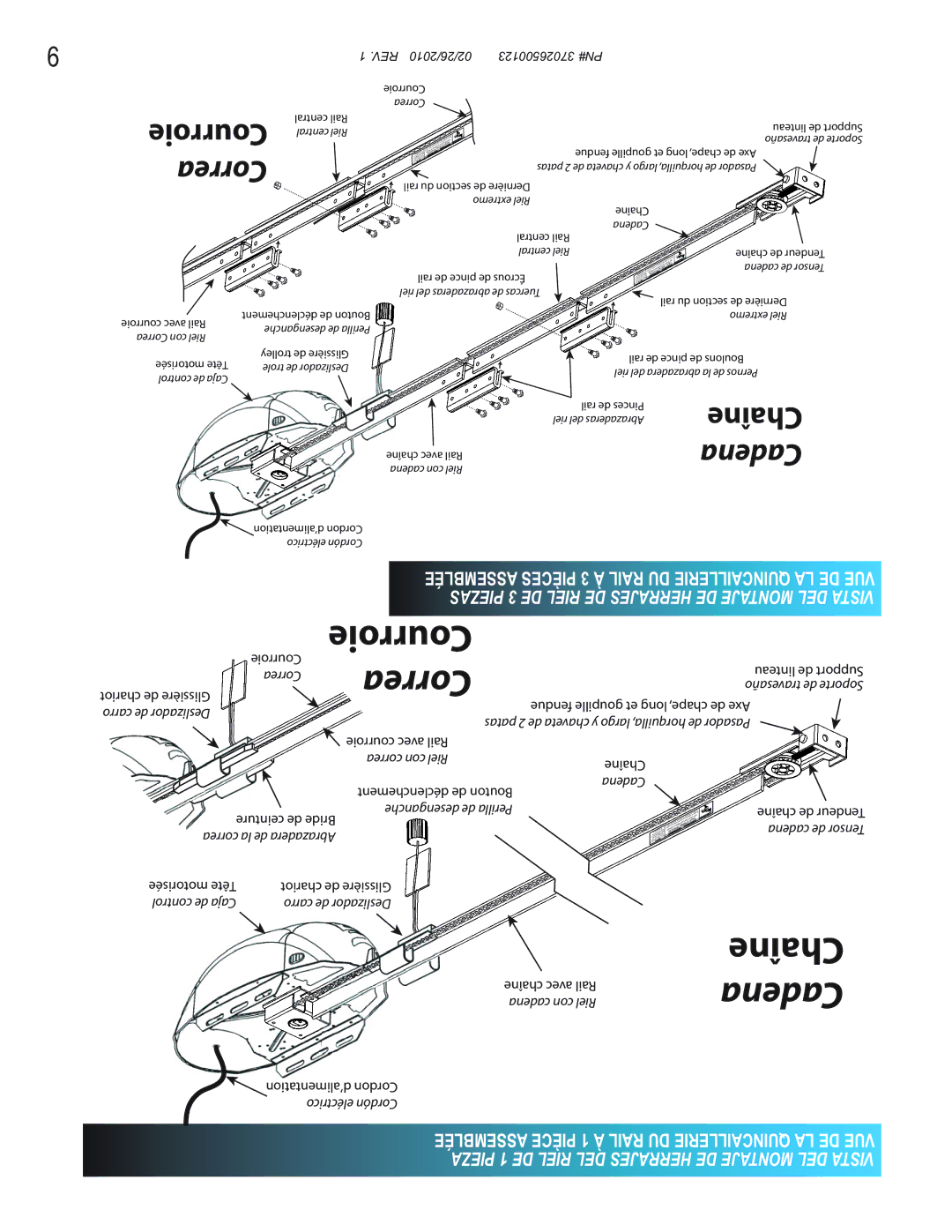 Genie 2042, 2022 Assemblée Pièce 1 À Rail DU Quincaillerie LA DE VUE, Pieza 1 DE Riel DEL Herrajes DE Montaje DEL Vista 