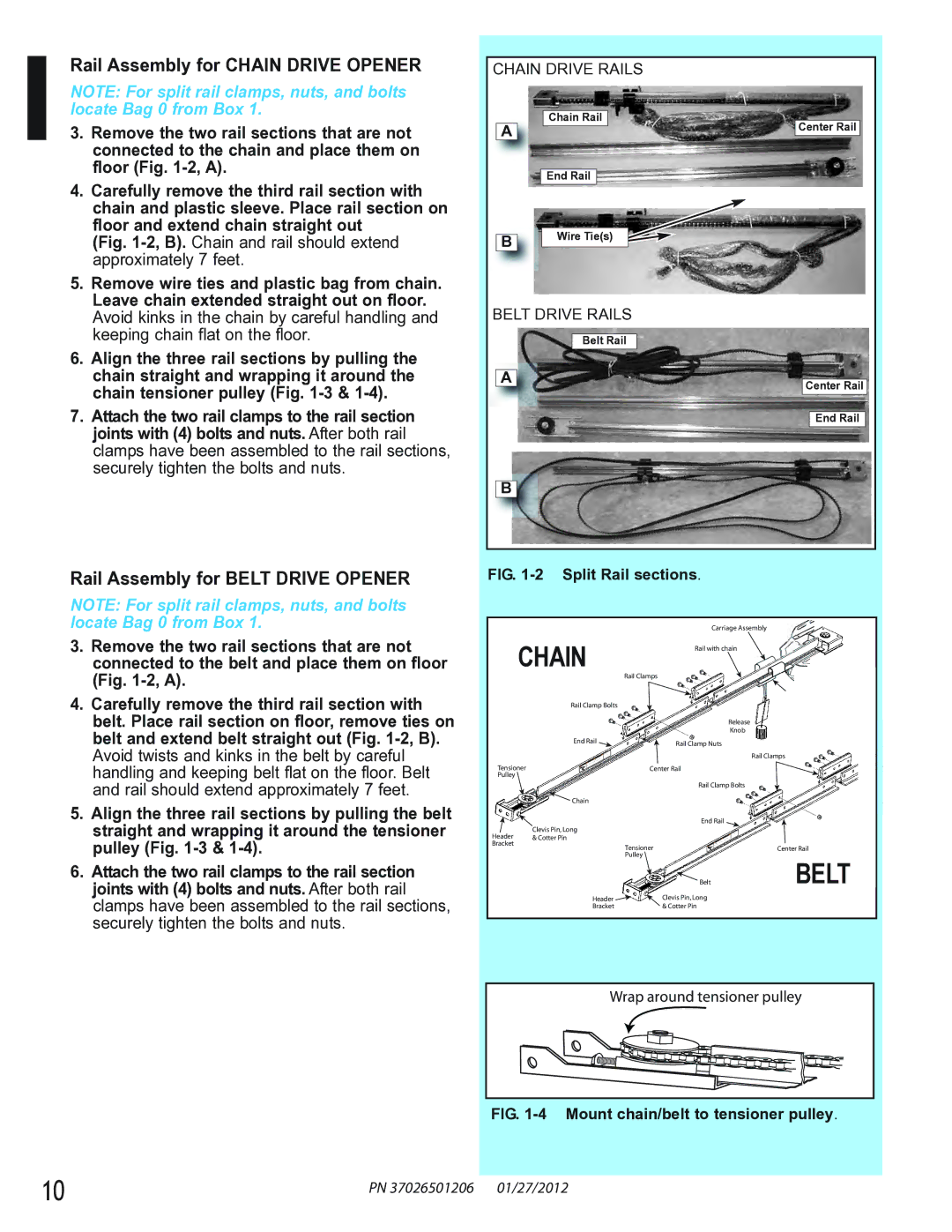 Genie 2022, 2042, 2024 manual Belt 