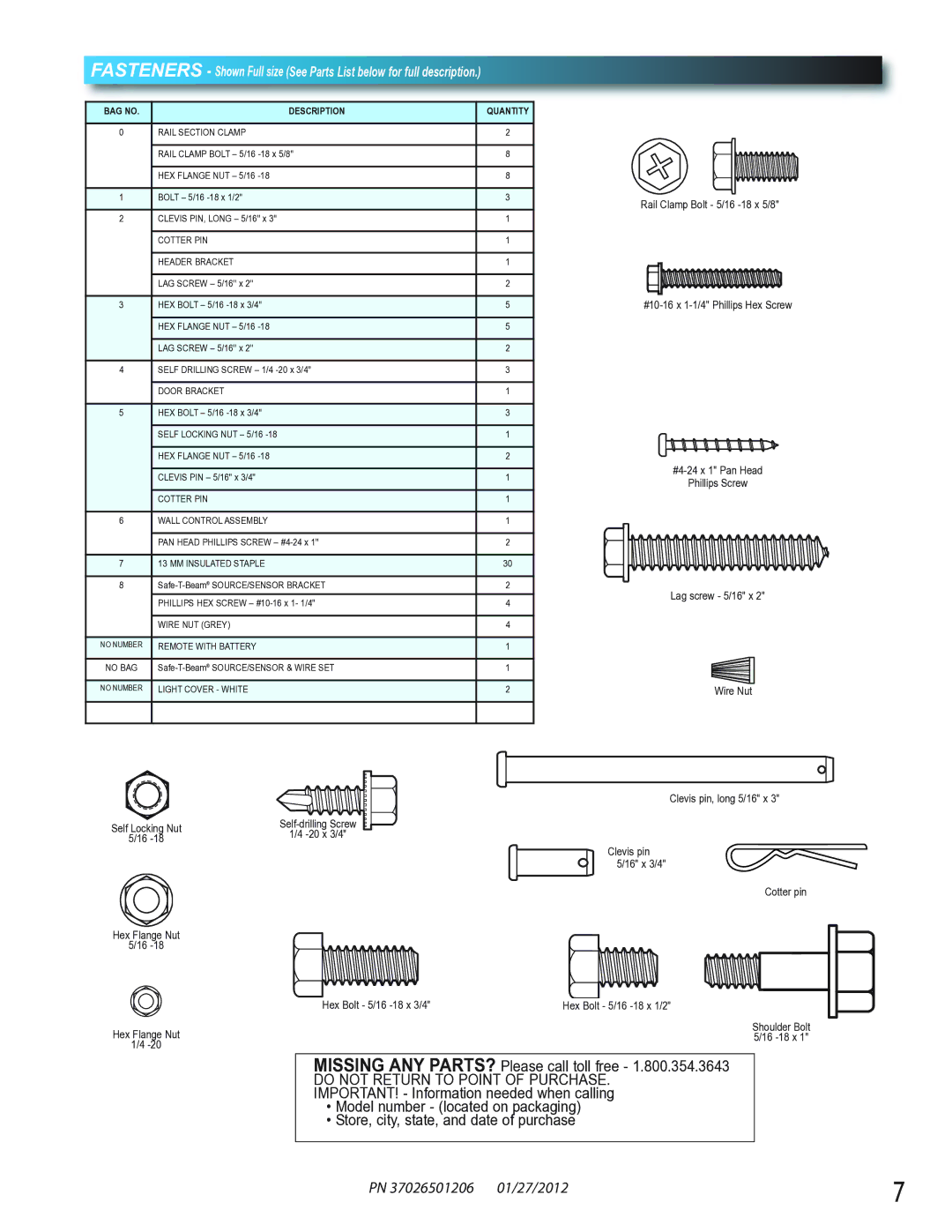 Genie 2022, 2042, 2024 manual Do not Return to Point of Purchase 