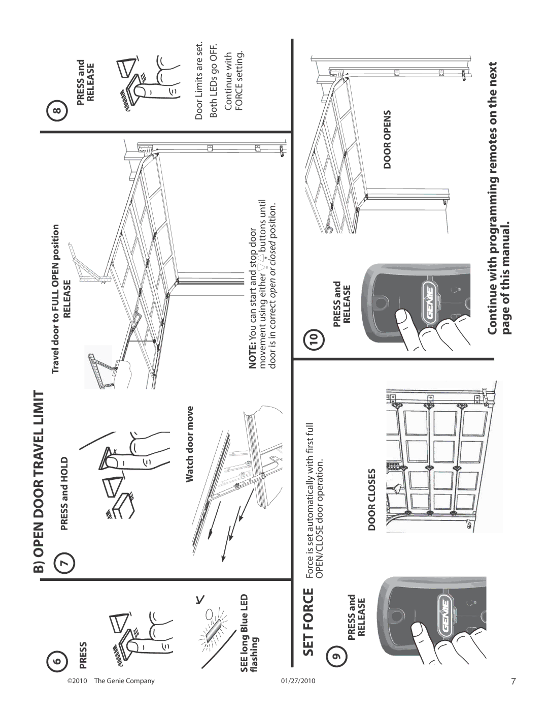 Genie 3024 manual Flashing, Press 