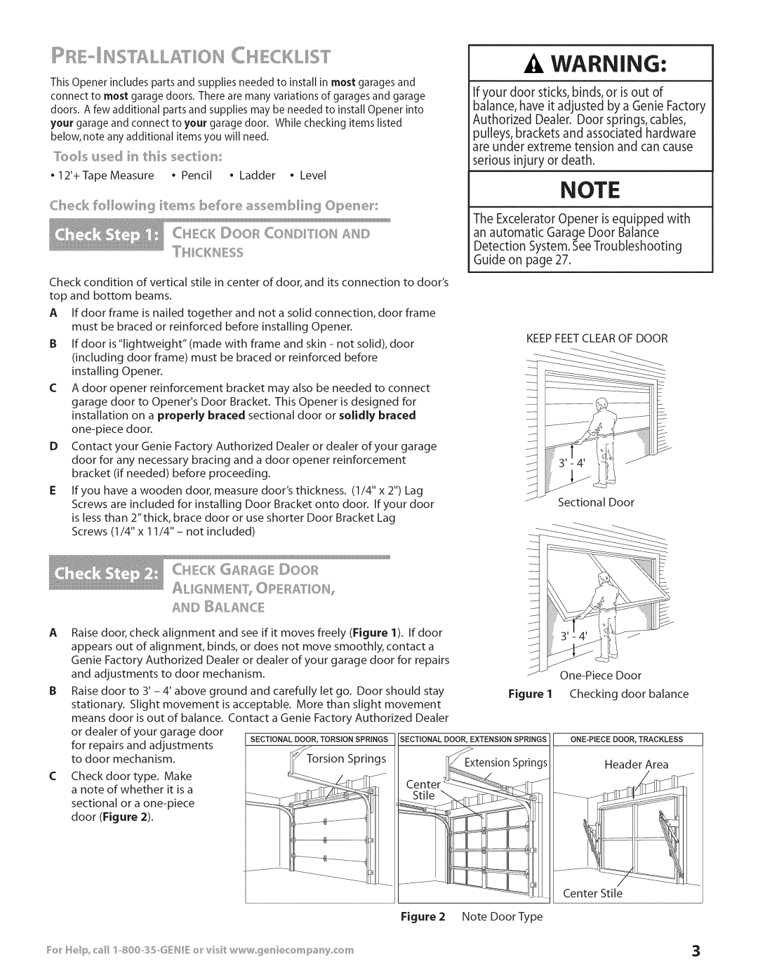 Genie 3531835447 installation instructions Seriousinjury or death, Are under extreme tension and can cause 