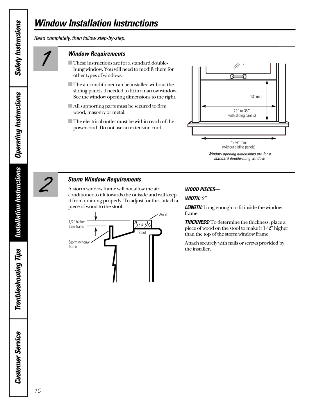 Genie AG_05, AG_06 owner manual Storm Window Requirements 