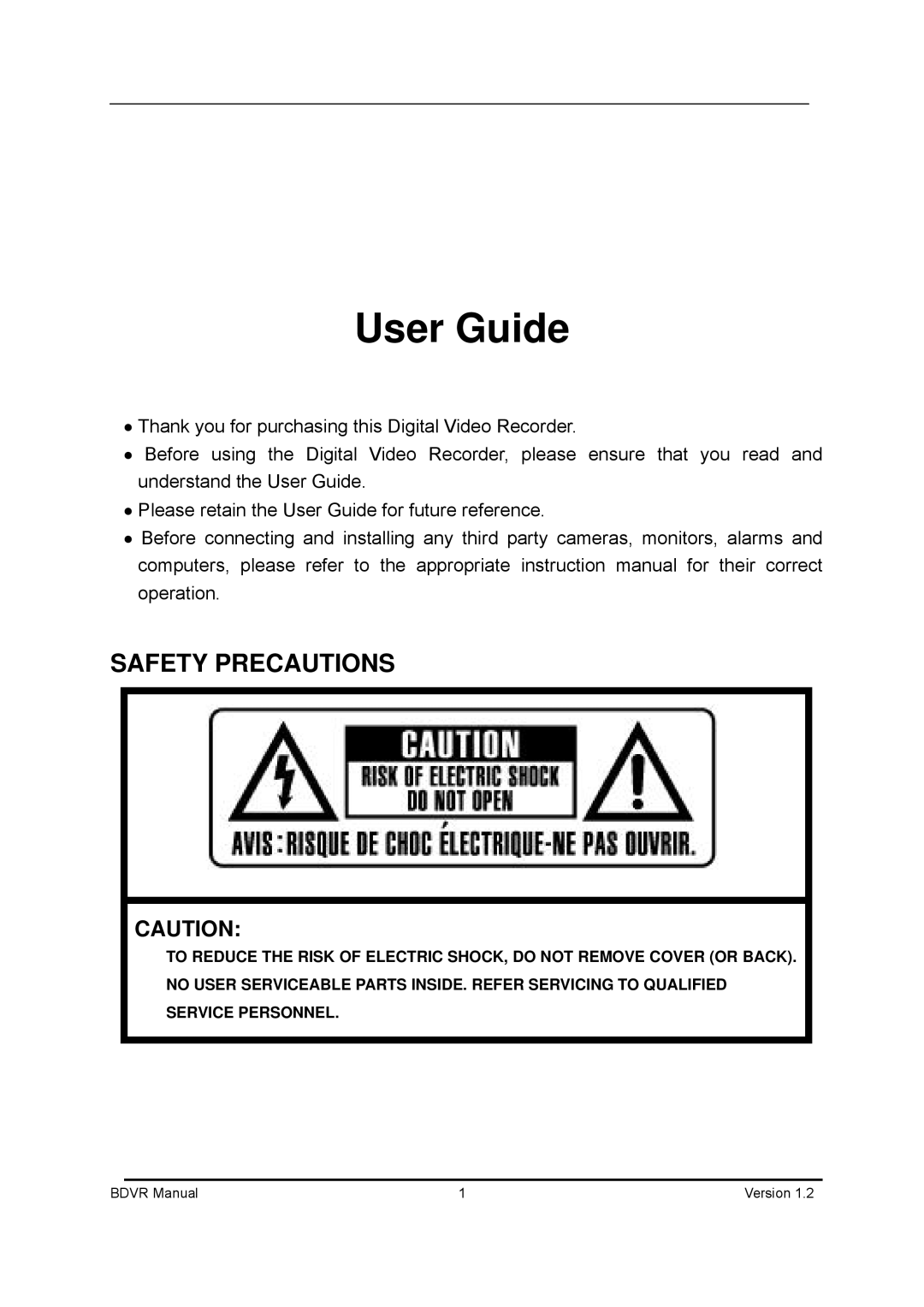 Genie BDVR-4, BDVR-8, BDVR-16 manual User Guide 