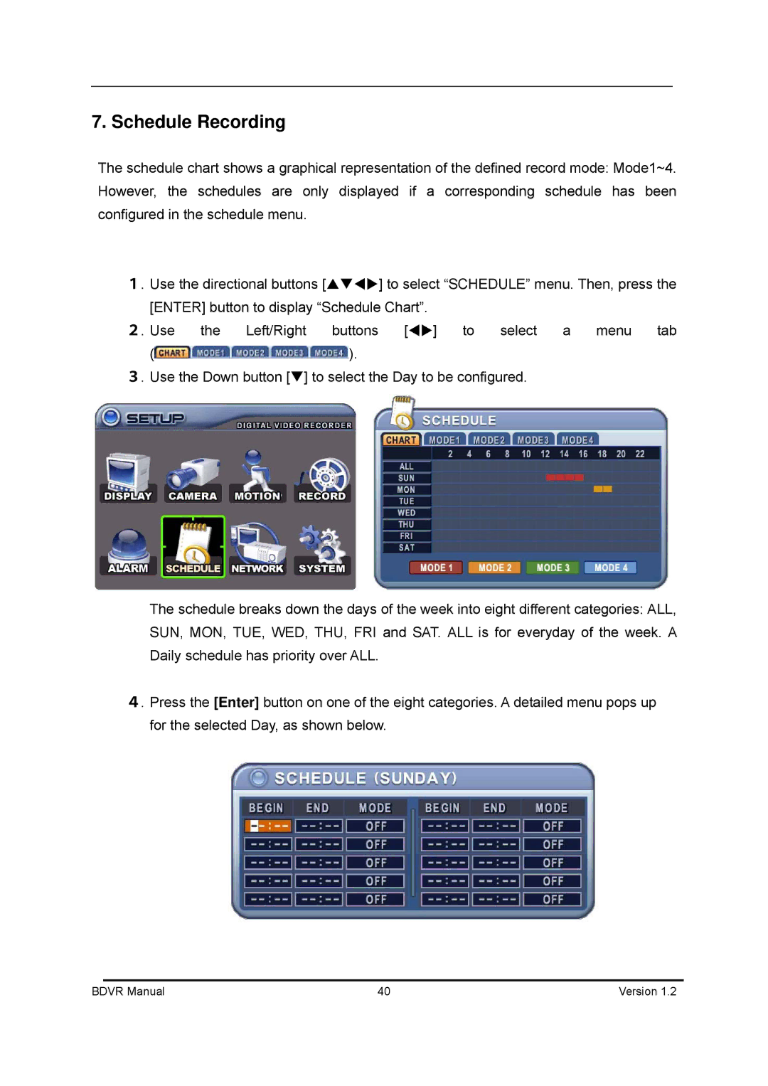 Genie BDVR-4, BDVR-8, BDVR-16 manual Schedule Recording 