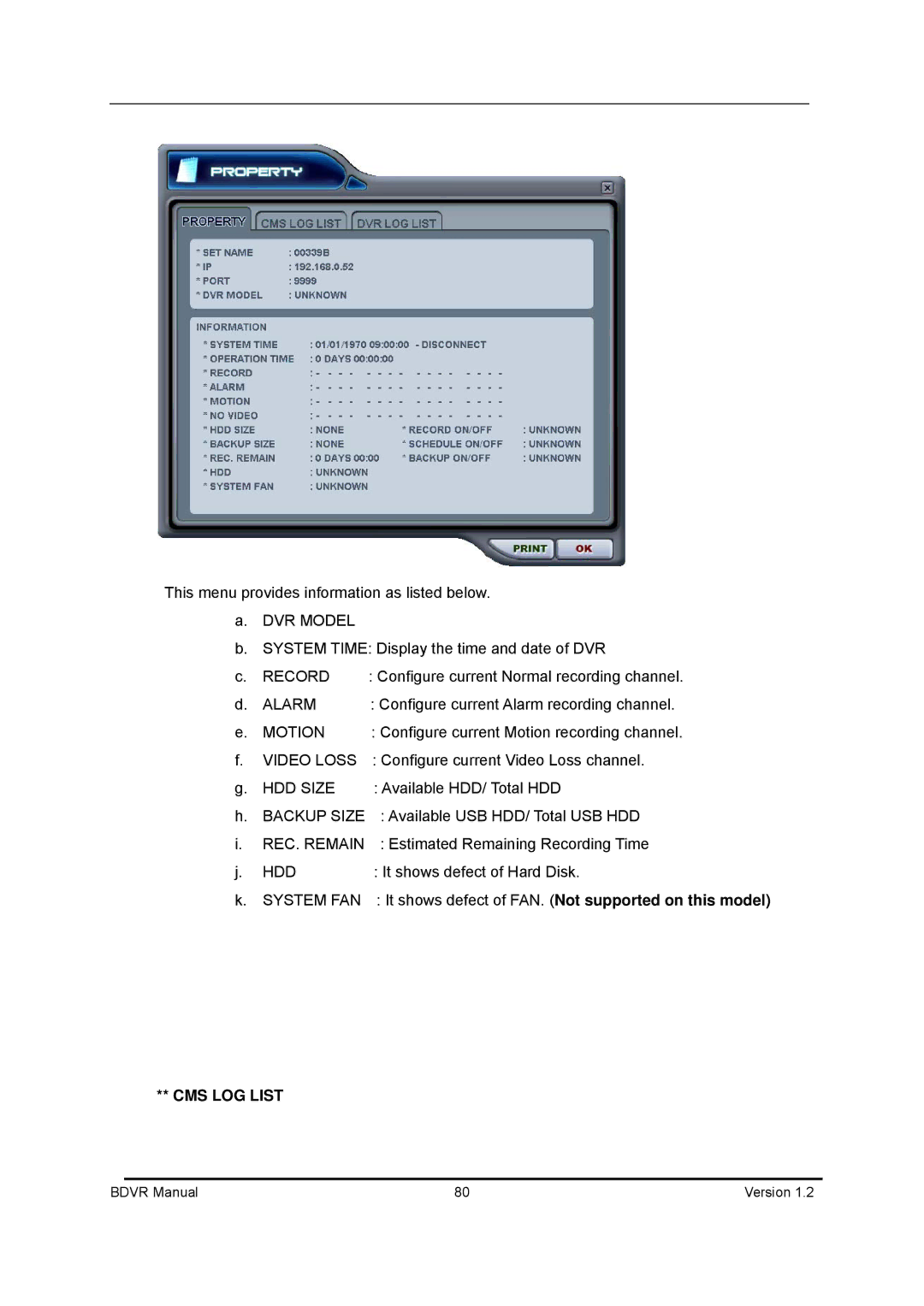 Genie BDVR-8, BDVR-16, BDVR-4 manual It shows defect of FAN. Not supported on this model 